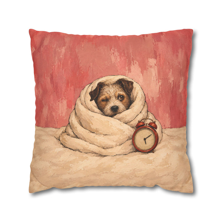 Five More Minutes – Above Bed Art with a Duvet Cocoon and One Open Eye – Pillow / Cover