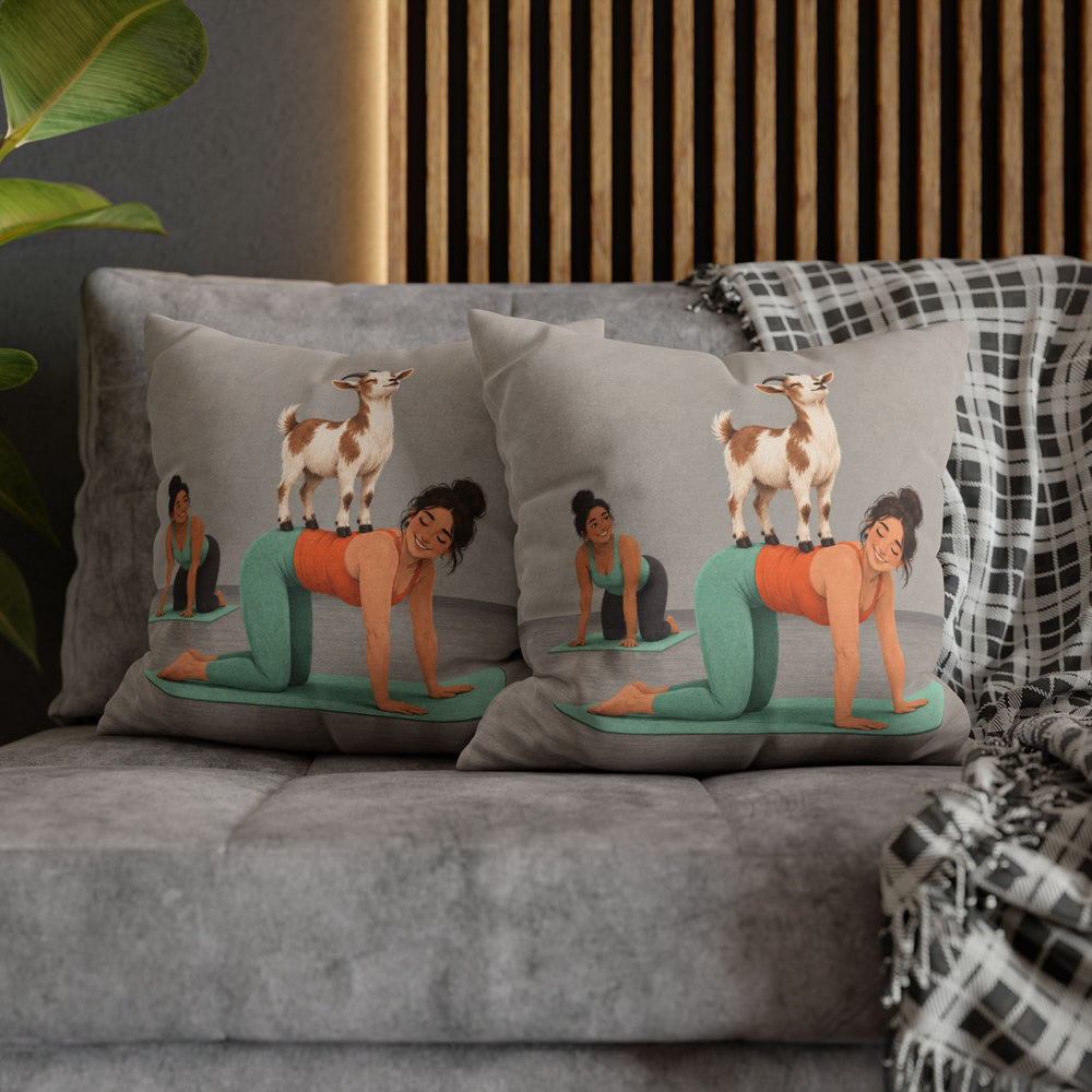 Goat Yoga – Yoga Wall Art with a Proud Stander Mid Class – Pillow / Cover