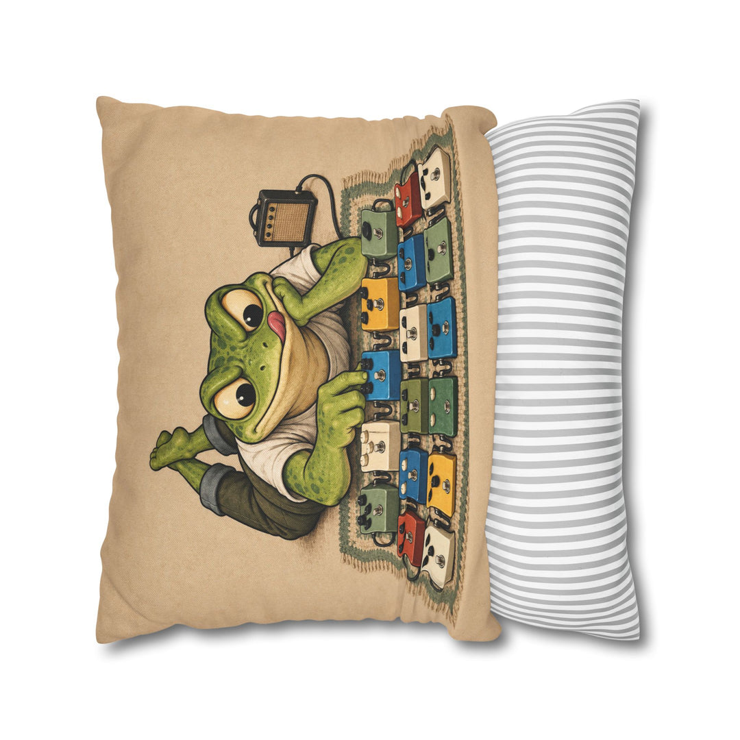 The Tone Chaser – Guitar Wall Art with a Frog and Seventeen Pedals – Pillow / Cover