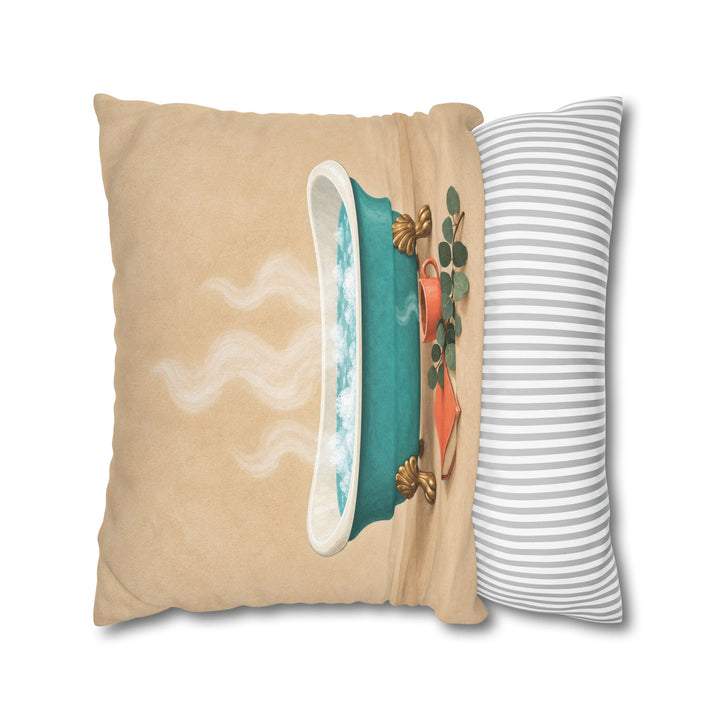 Bubble Bath Still Life – Funny Bathroom Wall Art with a Clawfoot Tub Scene – Pillow / Cover
