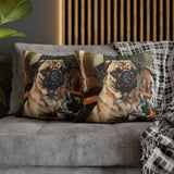 "Before Coffee" - Pug Pillow Cover - Dog Lover Wall Art Home Decor