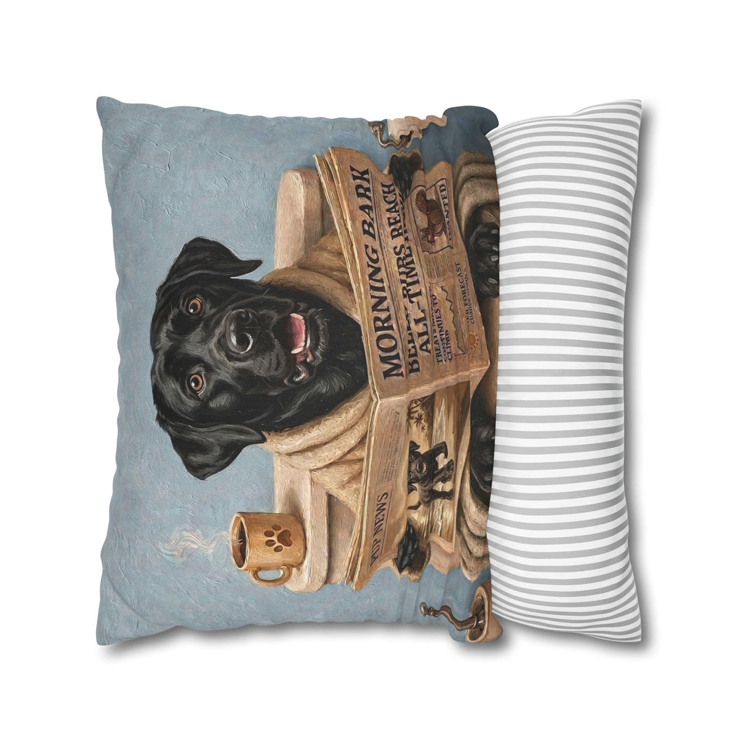 "Morning Business" - Labrador Pillow Cover - Dog Lover Home Decor