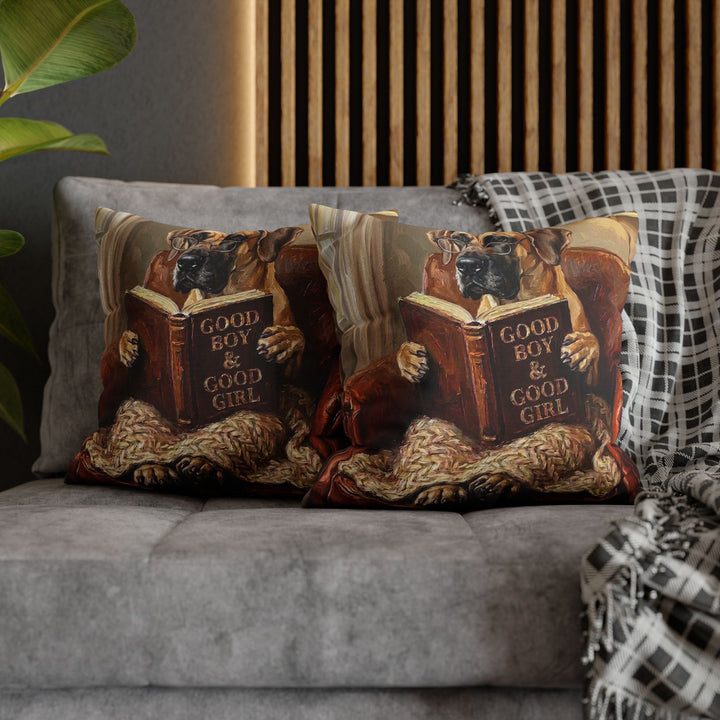 "Evening Read" - Great Dane Throw Pillow - Dog Lover Home Decor