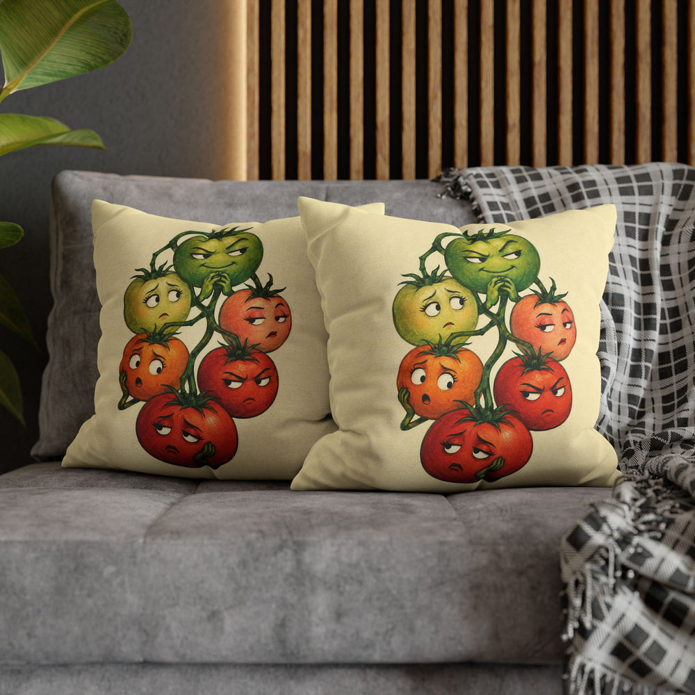 Tomato Drama – Funny Kitchen Art with a Vine at Every Ripeness – Pillow / Cover