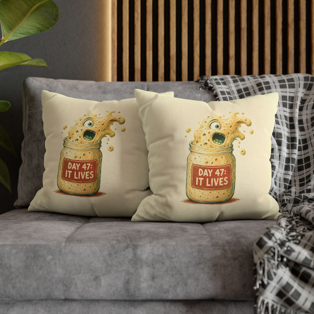 The Sourdough Diaries – Kitchen Wall Art with a Bubbling Starter in a Jar – Pillow / Cover
