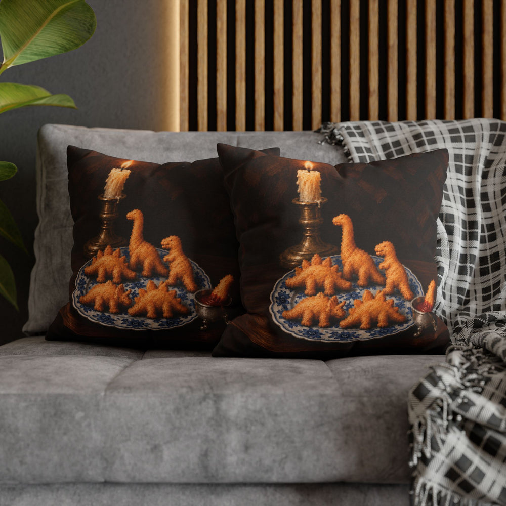 Still Life With Nuggets – Still Life Art with a Delft Bowl and Candlelight – Pillow / Cover