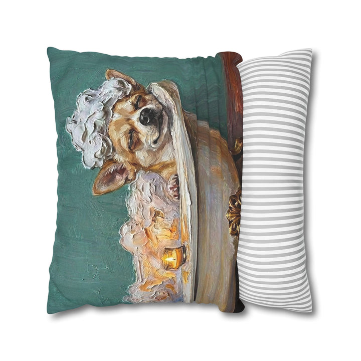"Spa Day" - Chihuahua Pillow Cover - Dog Lover Wall Art Home Decor