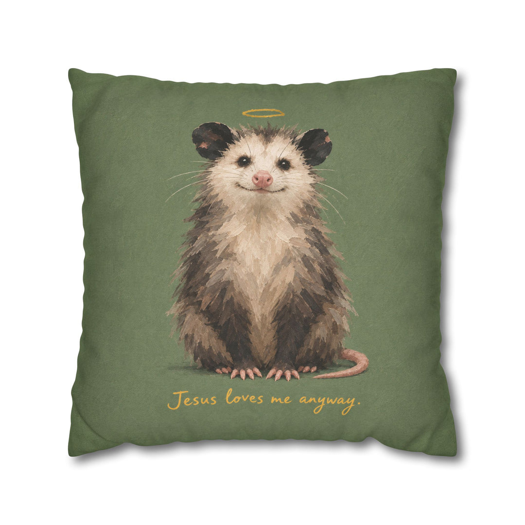 Jesus Loves Me Anyway – Jesus Wall Art with an Upright School Photo Pose – Pillow / Cover