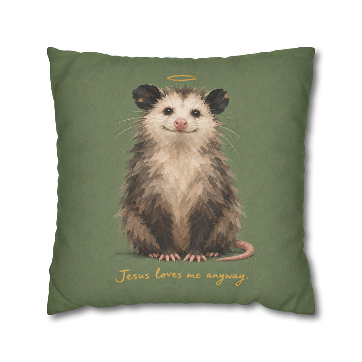 Jesus Loves Me Anyway – Jesus Wall Art with an Upright School Photo Pose – Pillow / Cover