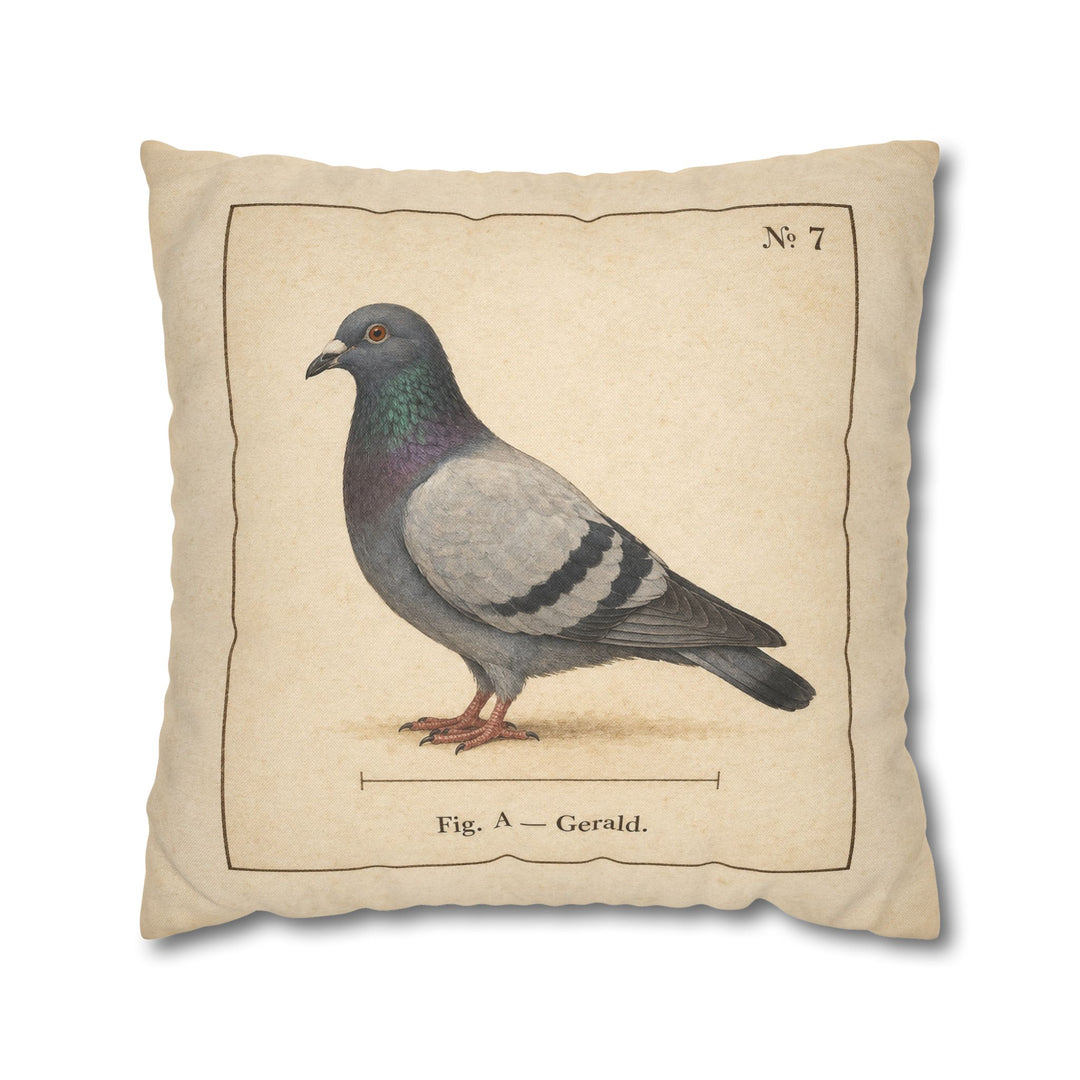 Fig. A: Gerald – Folk Style Wall Art with a Specimen Plate in Profile – Pillow / Cover