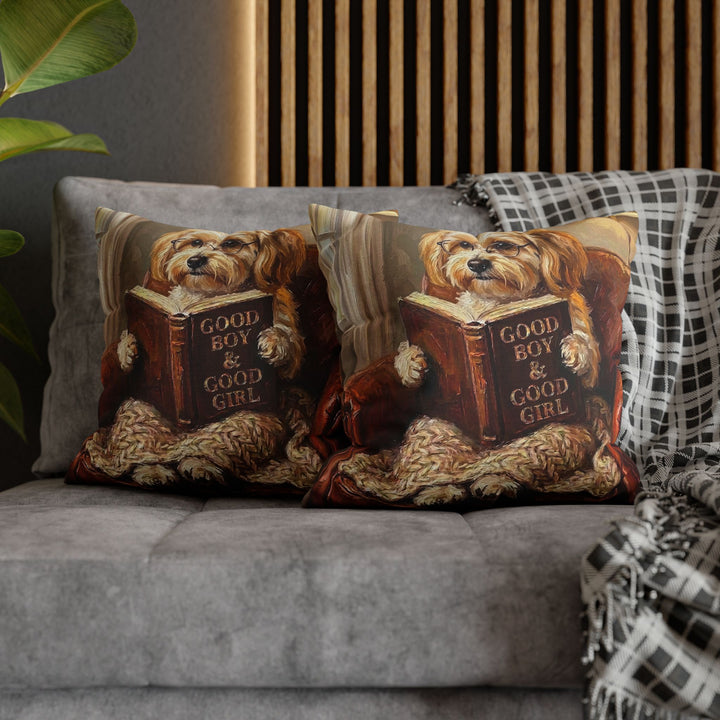 "Evening Read" - Havanese Throw Pillow - Dog Lover Home Decor