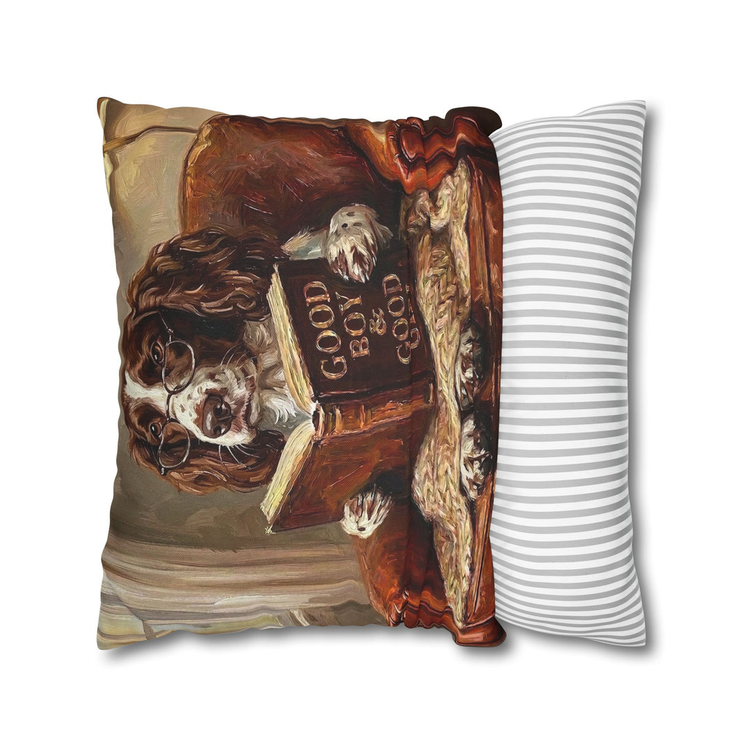 "Evening Read" - English Springer Throw Pillow - Dog Lover Home Decor