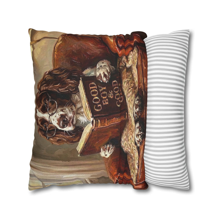 "Evening Read" - English Springer Throw Pillow - Dog Lover Home Decor