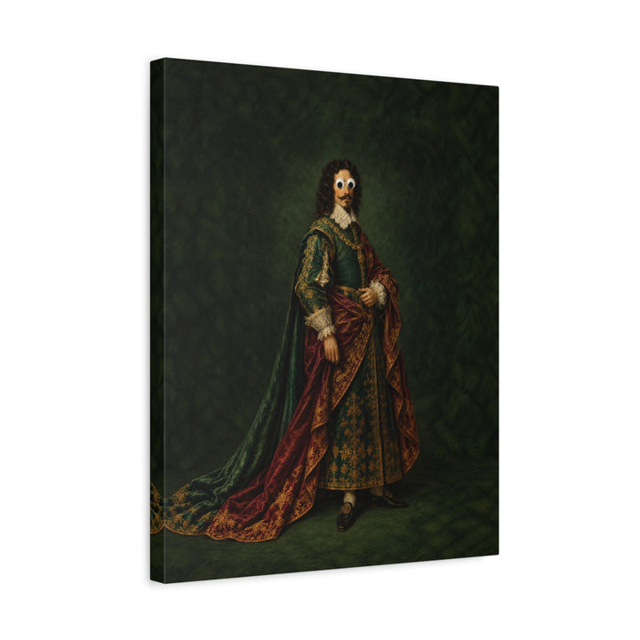 Old Master, Googly Eyes – Quirky Wall Art with a Baroque Nobleman and Googly Eyes – Canvas / Framed Canvas
