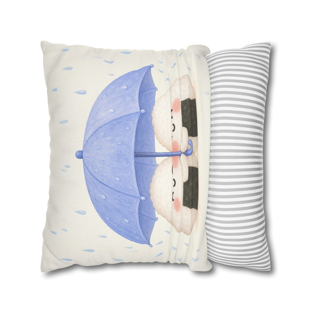 Onigiri Friends – Kawaii Room Decor with Two Rice Balls Sharing Cover – Pillow / Cover