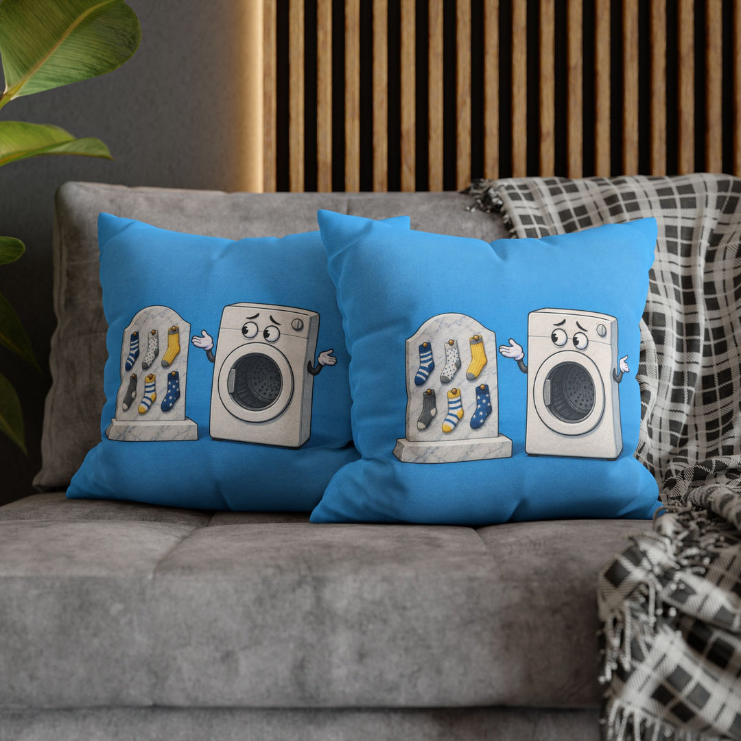 In Memoriam: The Left Socks – Laundry Room Decor with a Marble Memorial – Pillow / Cover