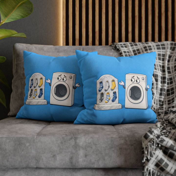 In Memoriam: The Left Socks – Laundry Room Decor with a Marble Memorial – Pillow / Cover