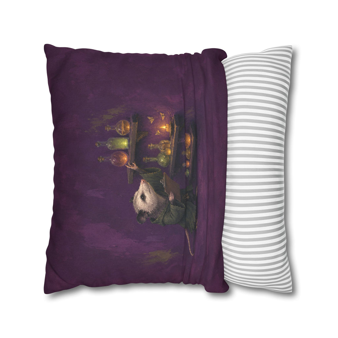 Potion Inventory, 3AM – Witchy Shelf Decor with an Opossum Counting Jars – Pillow / Cover