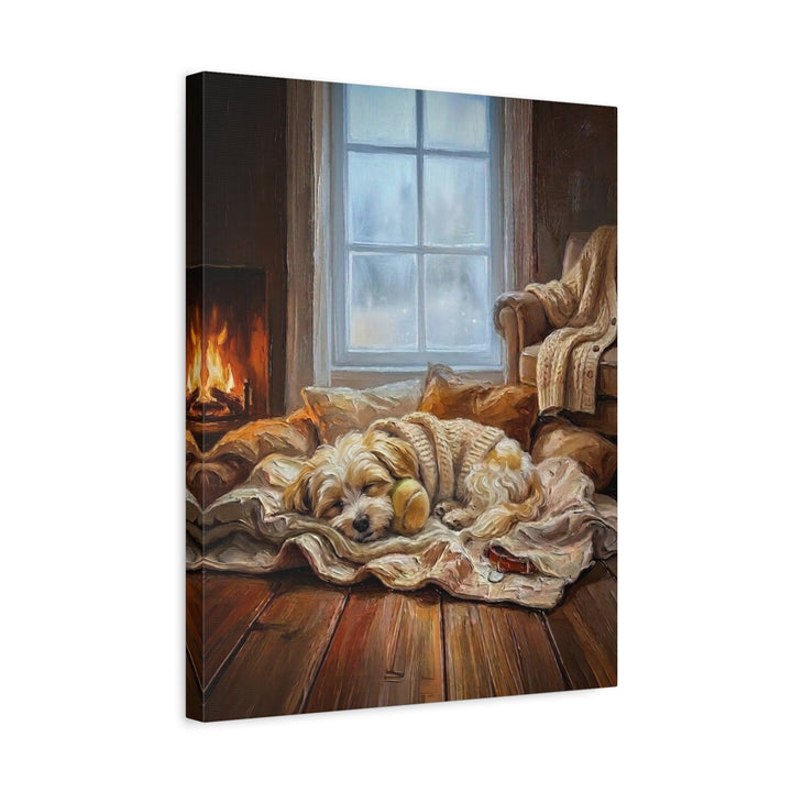 "Calm Memories" - Havanese Vertical Canvas - Dog Lover Wall Art