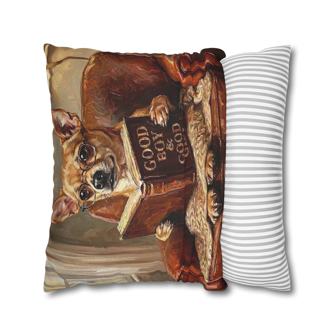 "Evening Read" - Chihuahua Throw Pillow - Dog Lover Home Decor