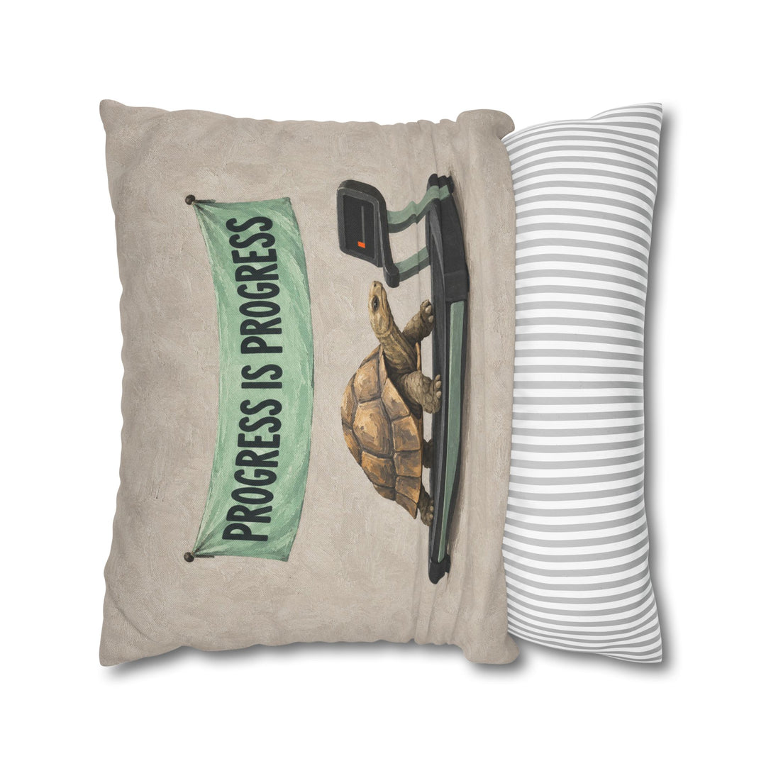 One Percent Slower – Gym Wall Art with a Tortoise on a Treadmill – Pillow / Cover