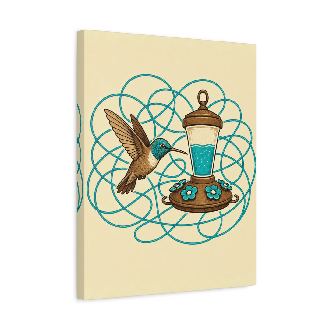 Sugar Rush – Hummingbird Art with a Glowing Flight Path – Canvas / Framed Canvas