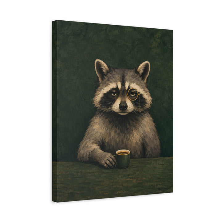 After Hours – Raccoon Art with a Dignified Half Length Portrait – Canvas / Framed Canvas