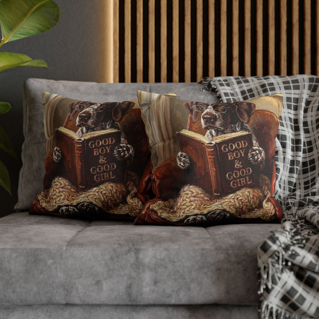 "Evening Read" - German Shorthaired Pointer Pillow Cover - Dog Lover Home Decor