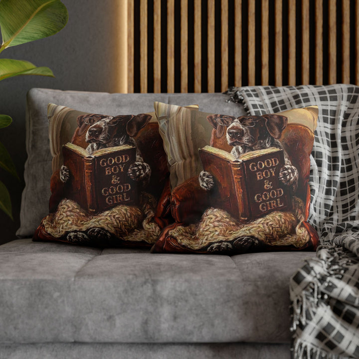 "Evening Read" - German Shorthaired Pointer Pillow Cover - Dog Lover Home Decor