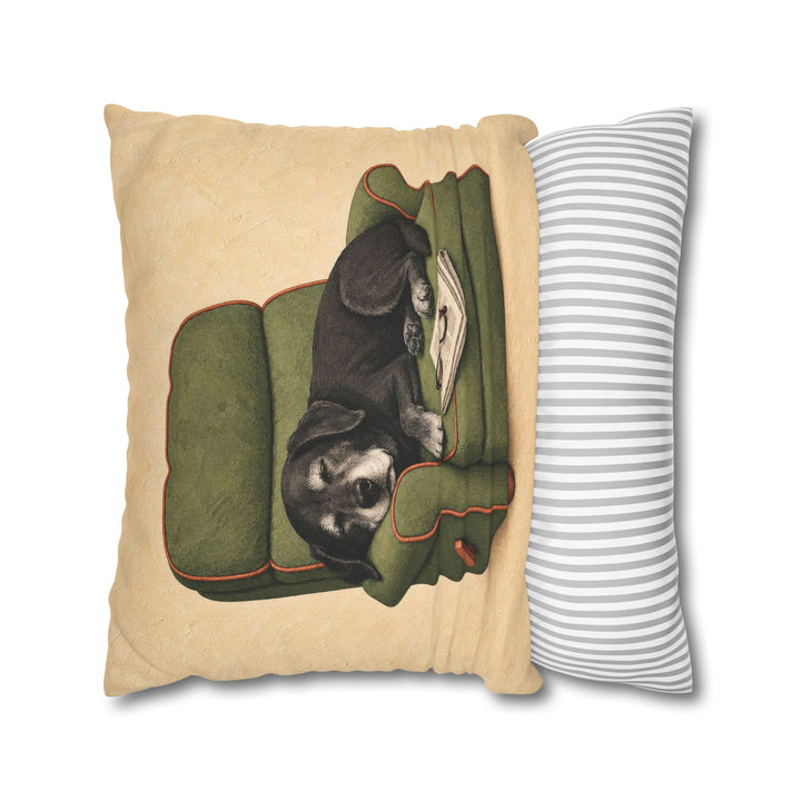 Grandpa's Co-Pilot – Fishing Wall Art with a Grey Muzzle in the Recliner – Pillow / Cover