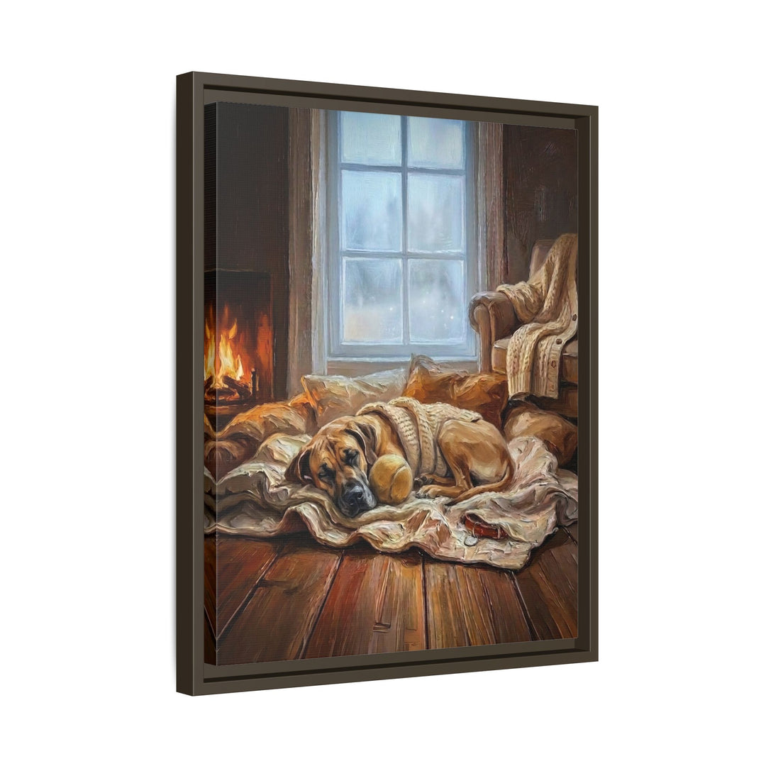 "Calm Memories" - Great Dane Vertical Framed Canvas - Dog Lover Wall Art
