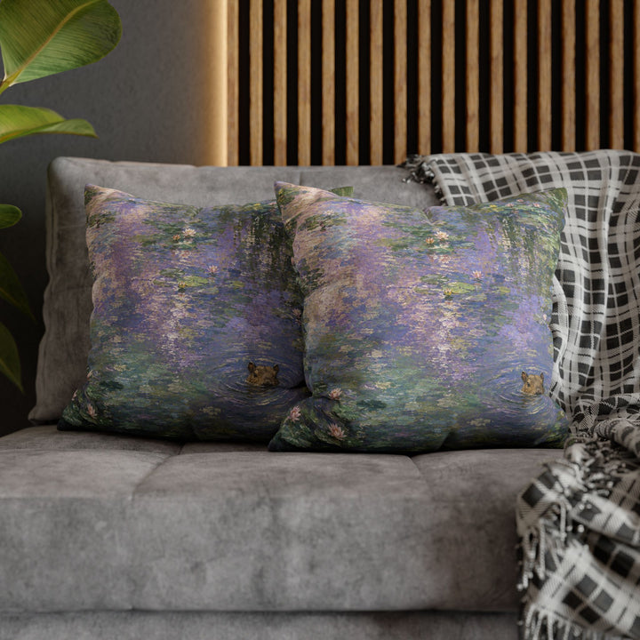 Pond Intruder – Impressionist Art with a Serene Water Lily Scene – Pillow / Cover