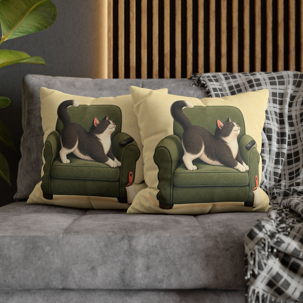 Cat Dad Club – Cat Dad Art with a Reserved Armchair and a Remote – Pillow / Cover