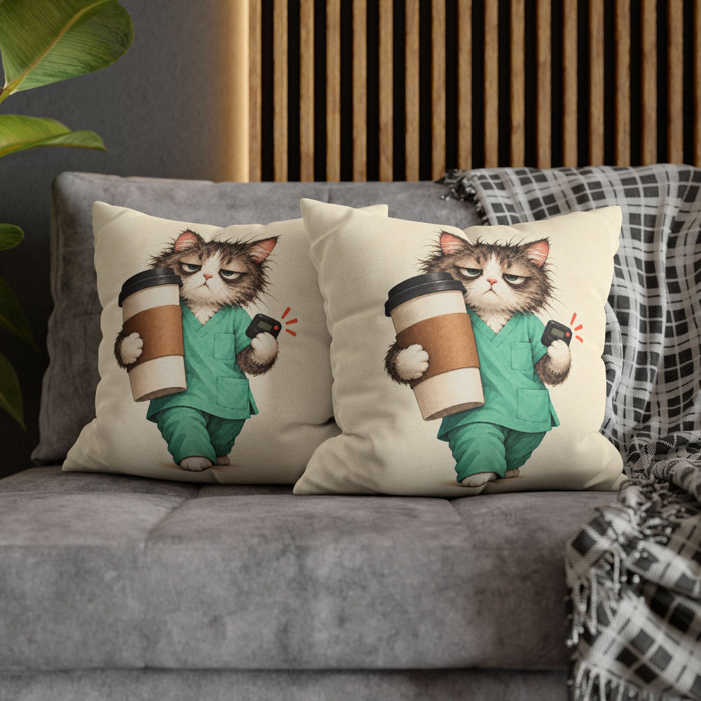 Night Shift Fuel – Nurse Wall Art with Scrubs and a 3 AM Pager – Pillow / Cover