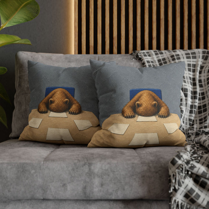 Could've Been An Email – Funny Office Decor with a Bear Face Down at the Table – Pillow / Cover