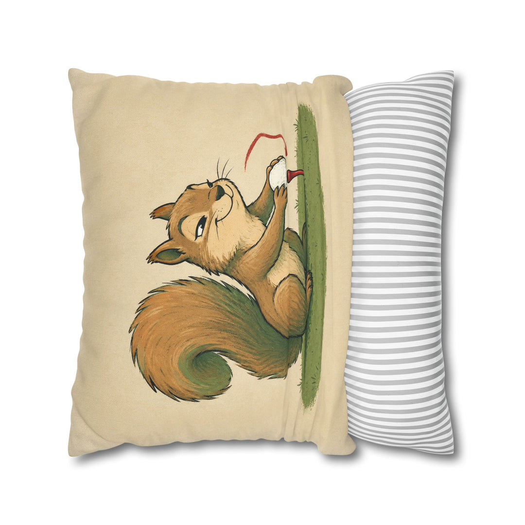 Hole In None – Golf Wall Art with a Squirrel Undoing a Good Shot – Pillow / Cover