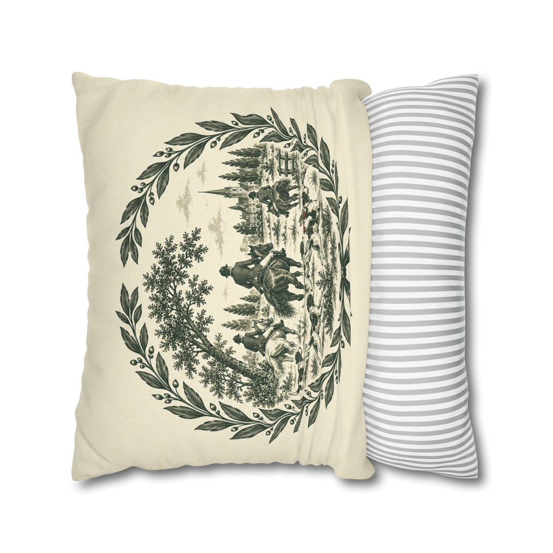 Twisted Toile – Equestrian Decor with a Single Color Hunt Medallion – Pillow / Cover