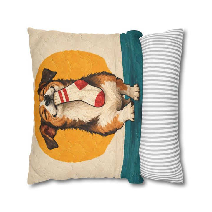 Sock Trophy – Funny Dog Art with a Stolen Prize and Gold Medal Pride – Pillow / Cover