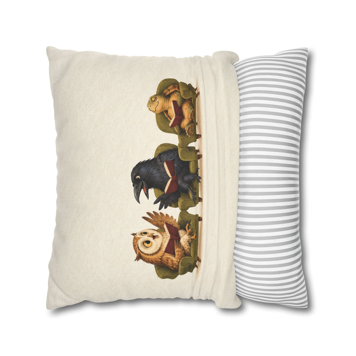 Book Club – Bookish Wall Art with an Owl and Raven Discussion – Pillow / Cover
