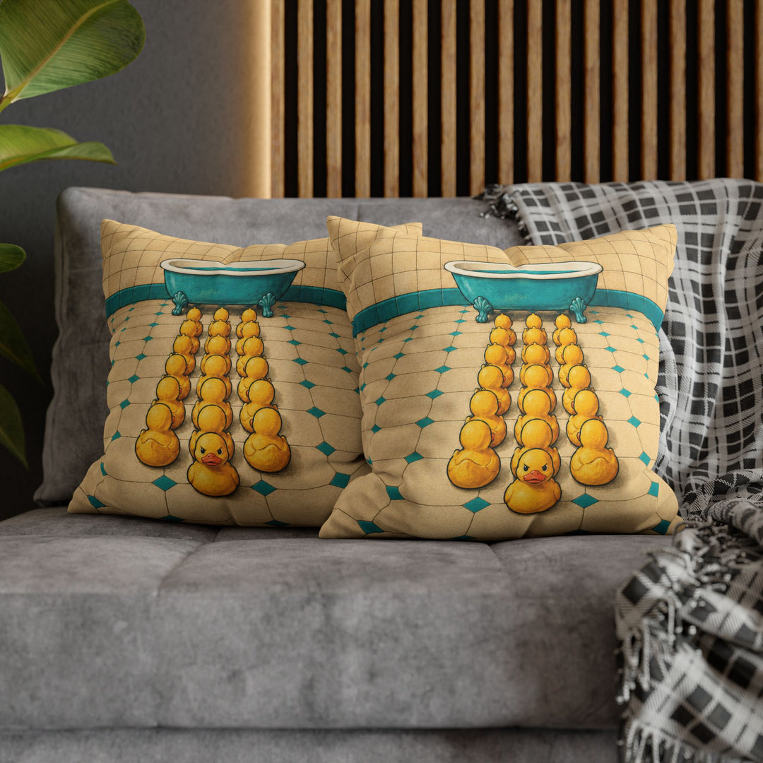 Duck Parade – Duck Wall Art with a Marching Rubber Fleet – Pillow / Cover