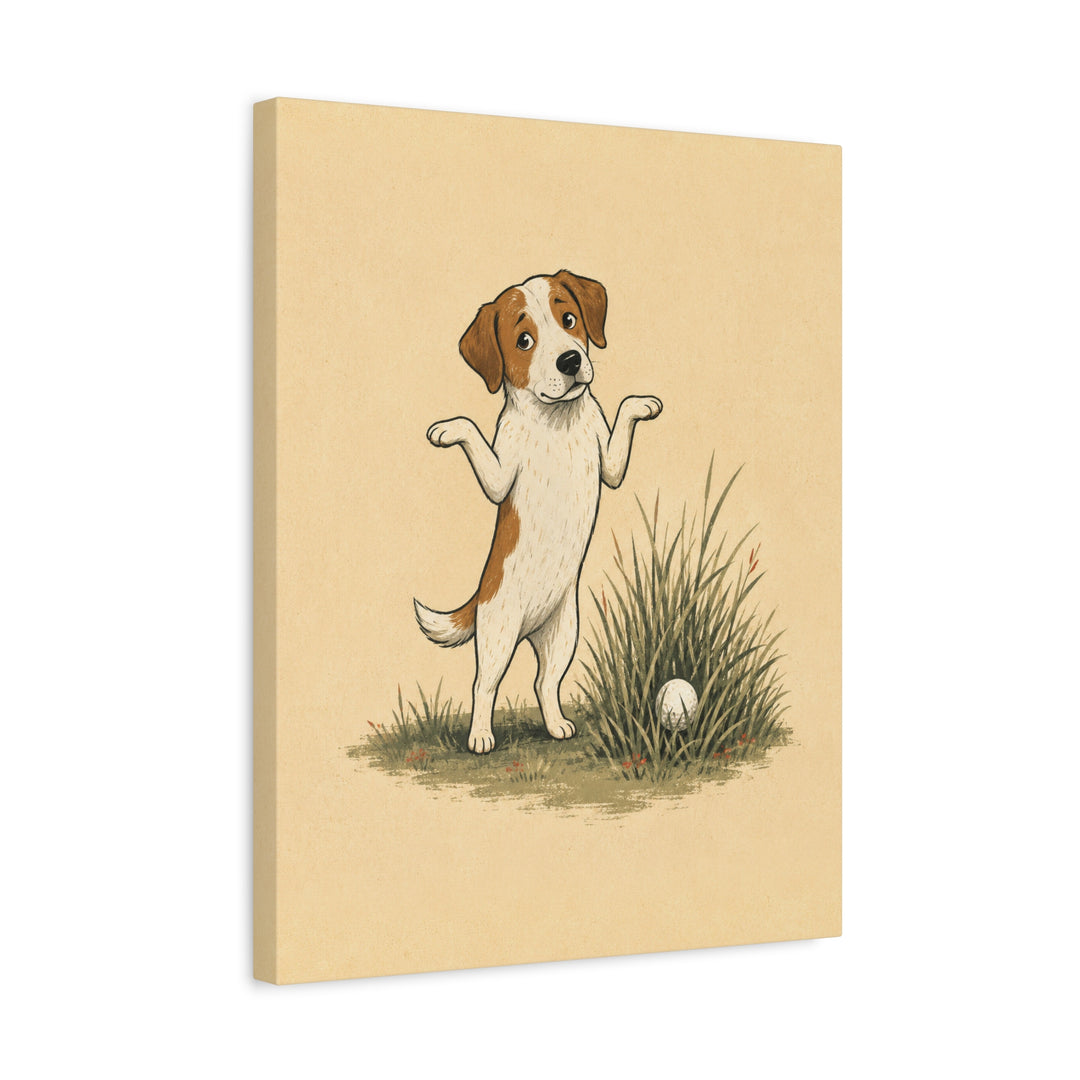 Mulligan – Golf Art with a Shrug Beside the Deep Rough – Canvas / Framed Canvas