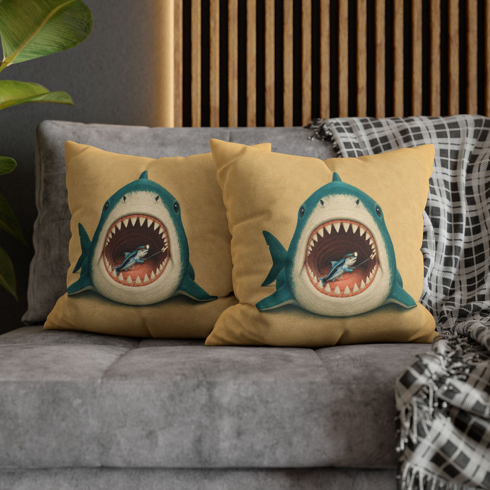 Shark Dentist – Funny Bathroom Art with a Cleaner Fish Checkup – Pillow / Cover