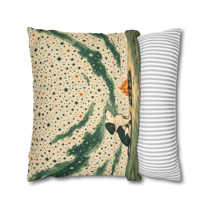 Five Million Stars – Dog Wall Art with a Campfire Under a Huge Sky – Pillow / Cover
