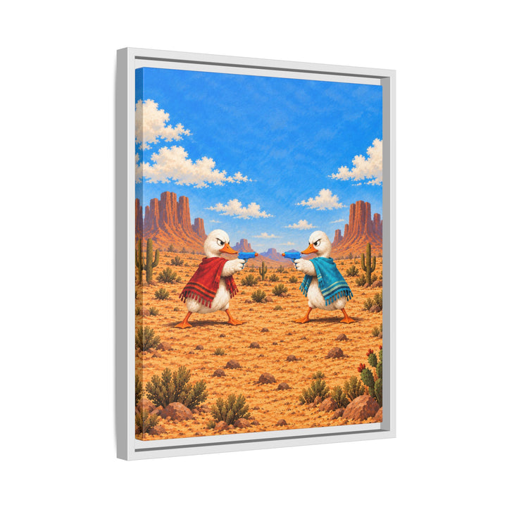 High Noon – Western Wall Art with a Gunslinger in a Tiny Poncho – Canvas / Framed Canvas