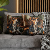 "Before Coffee" - Beagle Pillow Cover - Dog Lover Wall Art Home Decor
