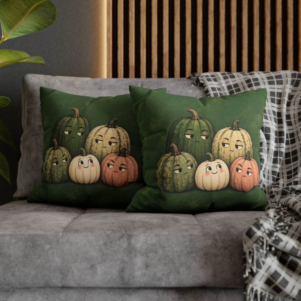 Pumpkin Committee – Pumpkin Wall Art with a Group Portrait of Gourds – Pillow / Cover