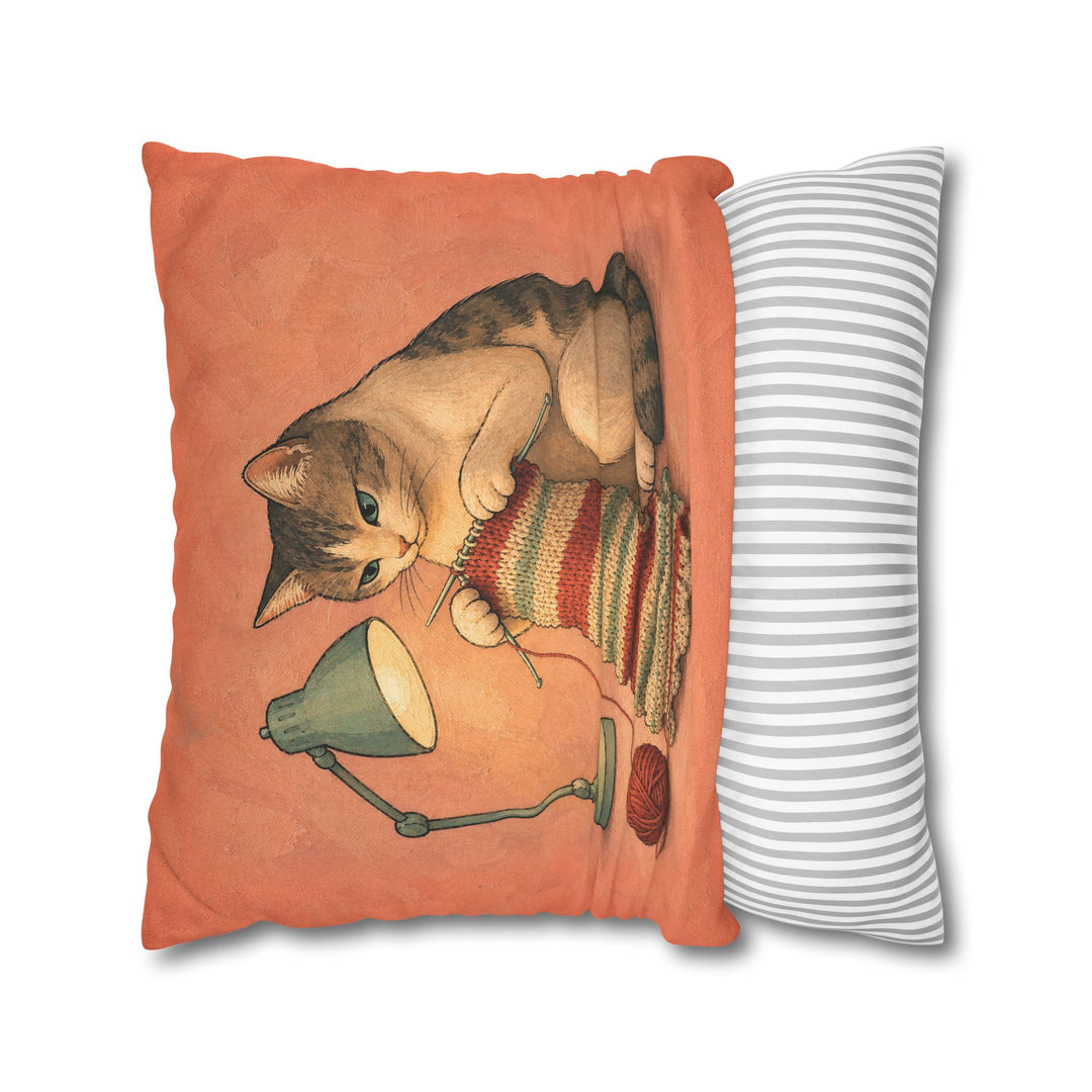 One More Row – Yarn Art with Clicking Needles at 2 AM – Pillow / Cover
