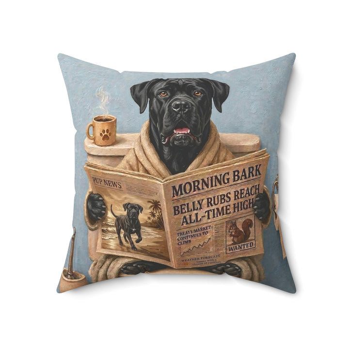 "Morning Business" - Cane Corso Throw Pillow - Dog Lover Home Decor