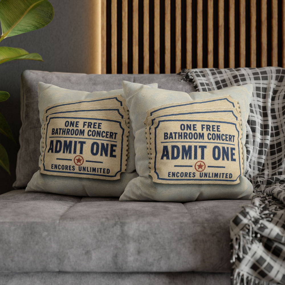 Admit One – Funny Bathroom Art with a Vintage Admission Slip – Pillow / Cover