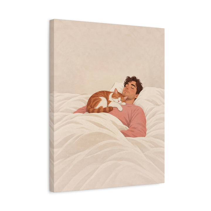 Do Not Wake – Bedroom Wall Art with a Sleeper on a Human Chest – Canvas / Framed Canvas